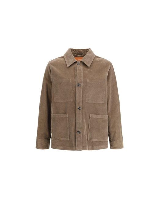 Cruna Corduroy Chore Jacket in Brown for Men | Lyst UK