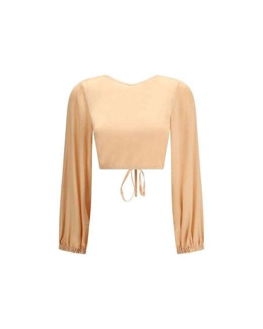 Kristina Ti White Orange Silk Blouse