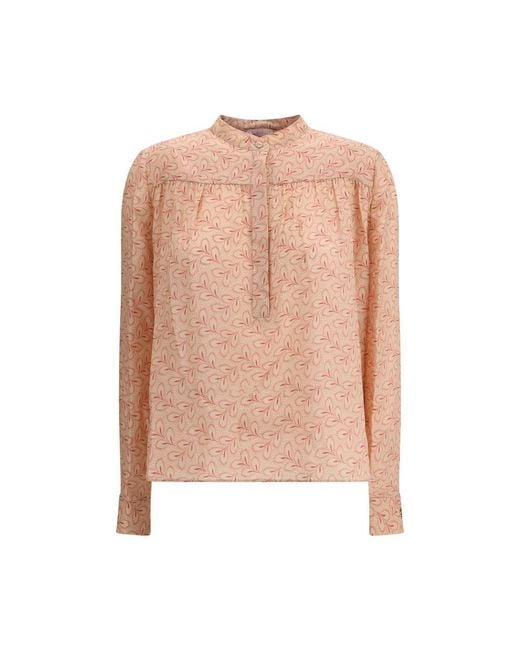 Kristina Ti Light Pink Silk Pattern Shirt