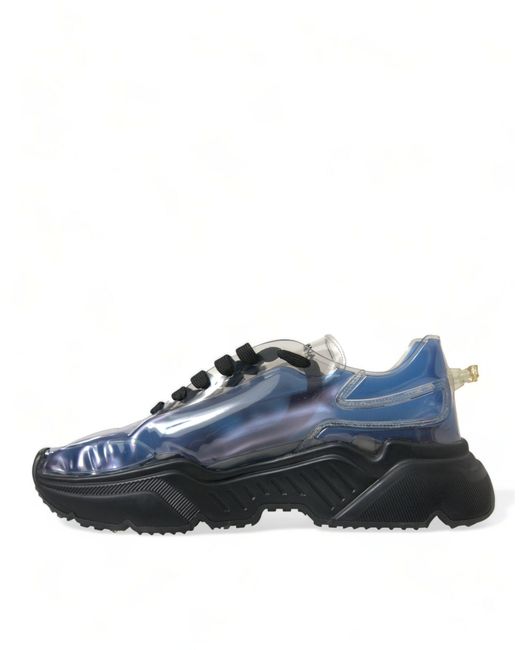 Dolce & Gabbana Blue Logo Inflatable Rubber Daymaster Sneakers Shoes for men