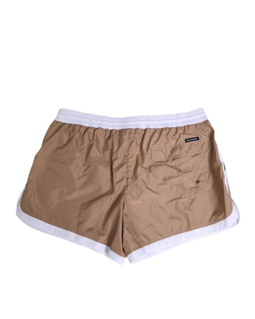 Dolce & Gabbana Brown Polyester Re-Edition Shorts Swimwear for men
