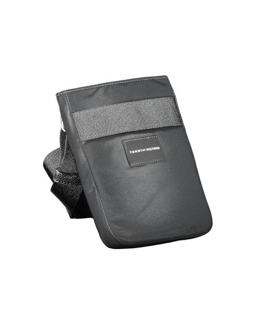 Tommy Hilfiger Gray Black Polyester Men's Shoulder Bag for men