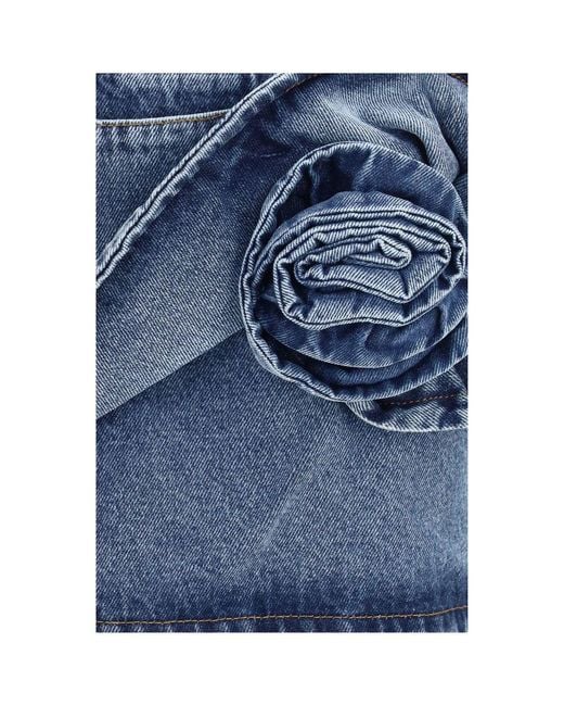 Magda Butrym Blue Cotton Mini Skirt