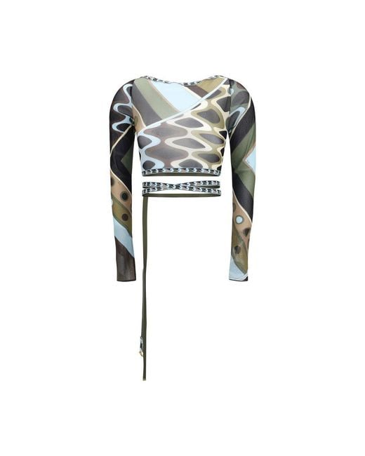 Emilio Pucci Multicolor Bicolor Polyamide Pattern Shirt