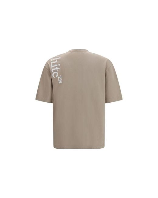 Off-White c/o Virgil Abloh Gray Beige Cotton T-shirt - L for men