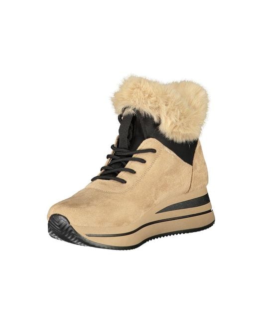 Laura Biagiotti Natural Beige Polyester Sneaker