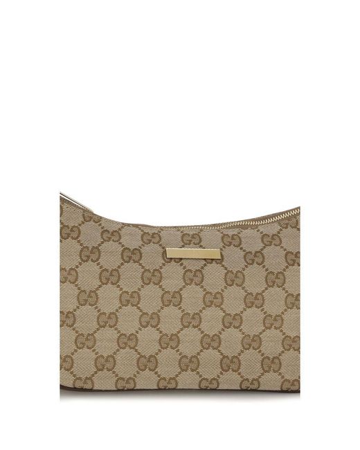 Gucci Metallic Beige Polyester Shoulder Bag