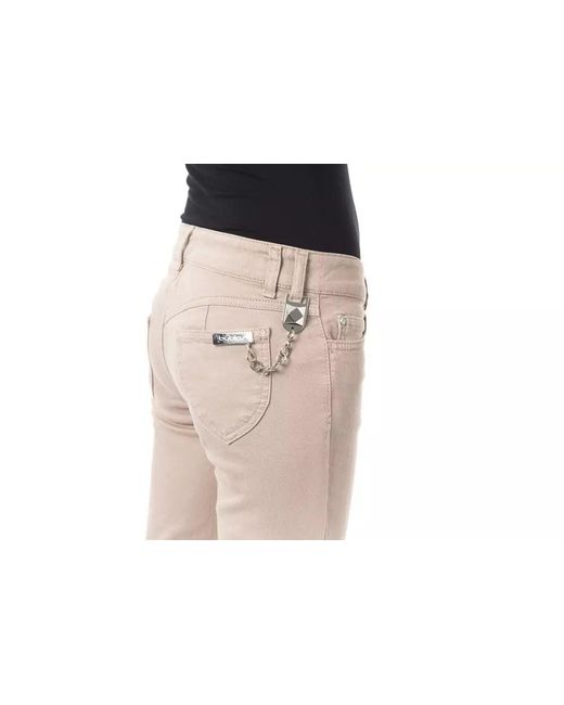 Byblos Black Elegant Slim Fit Pants With Unique Chain Detail