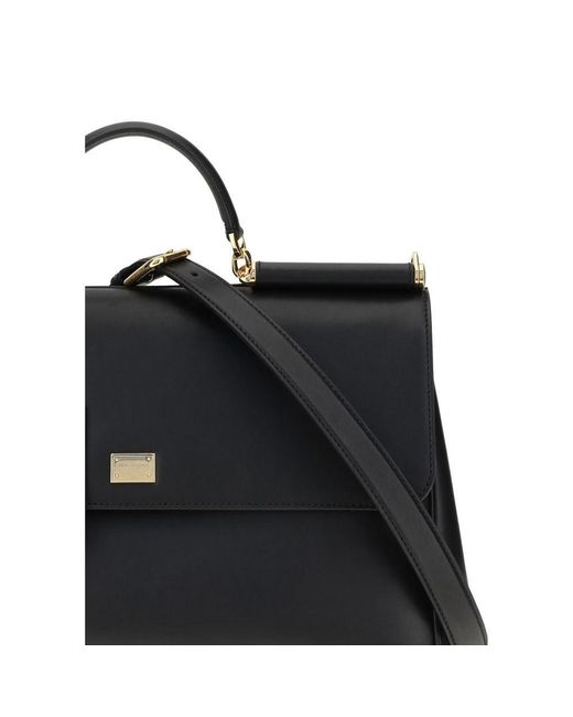Dolce & Gabbana Black Calf Leather Bos Taurus Shoulder Bag