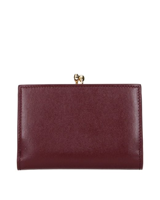Jil Sander Red Leather Wallet