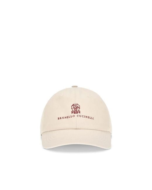 Brunello Cucinelli Natural Beige Cotton Cap (baseball Hat) for men