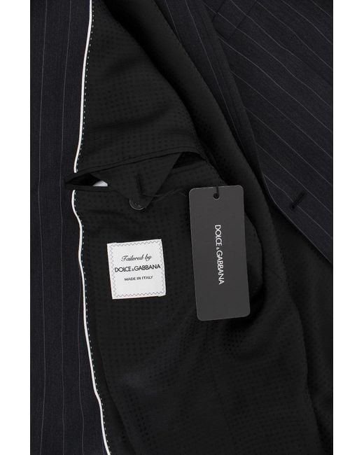 Dolce & Gabbana Multicolor Striped Slim Fit Wool Blazer Gray Gtt10078 for men