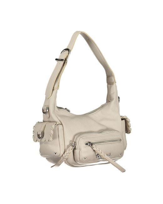 Desigual Natural Polyethylene Handbag