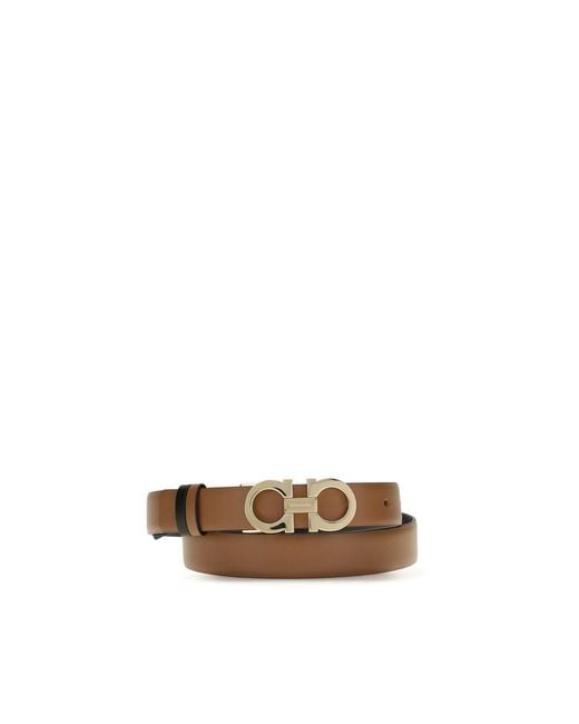 Ferragamo Brown Calf Leather Bos Taurus Regular Belt