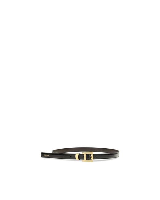 Versace Black Calf Leather Bos Taurus Regular Belt
