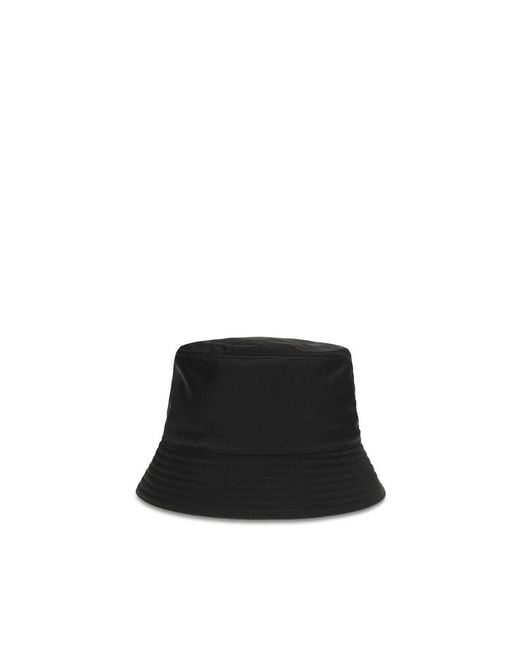 Prada Black Recycled Polyamide Bucket Hat for men
