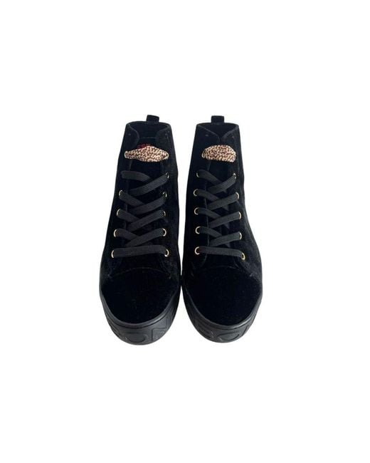 Borbonese Blue Black Leather Sneaker