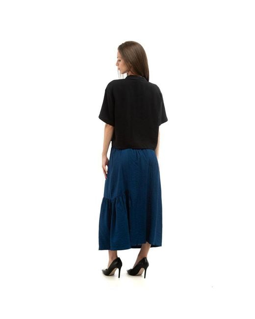 Patrizia Pepe Blue Viscose Long Skirt
