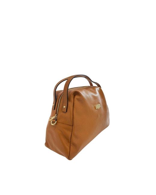 Baldinini Metallic Brown Leather Shoulder Bag