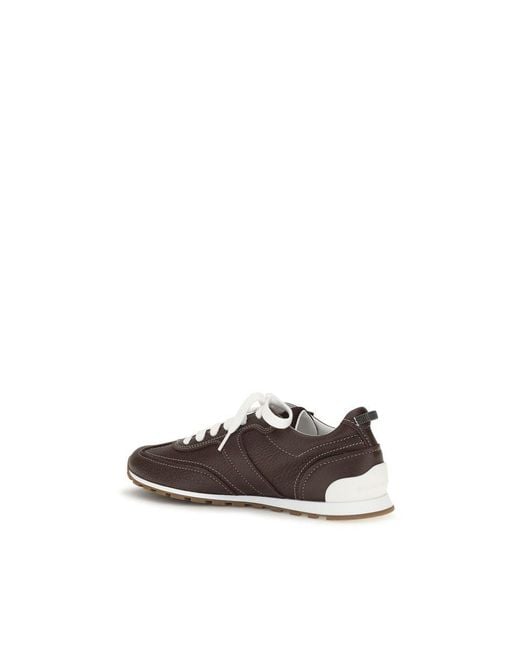Brunello Cucinelli Multicolor Brown Calf Leather Bos Taurus Athletic Sneakers