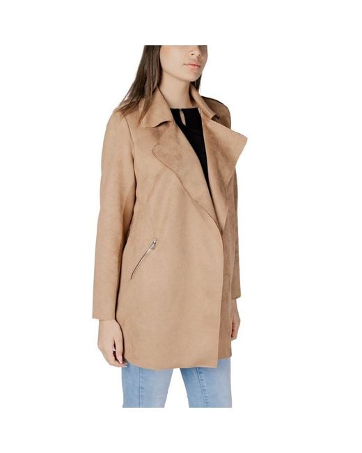 Street One Natural Beige Polyester Jackets & Coat