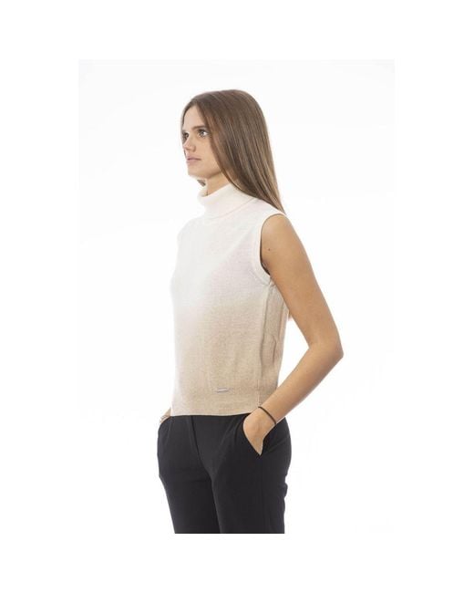 Baldinini Natural White Wool Sweater