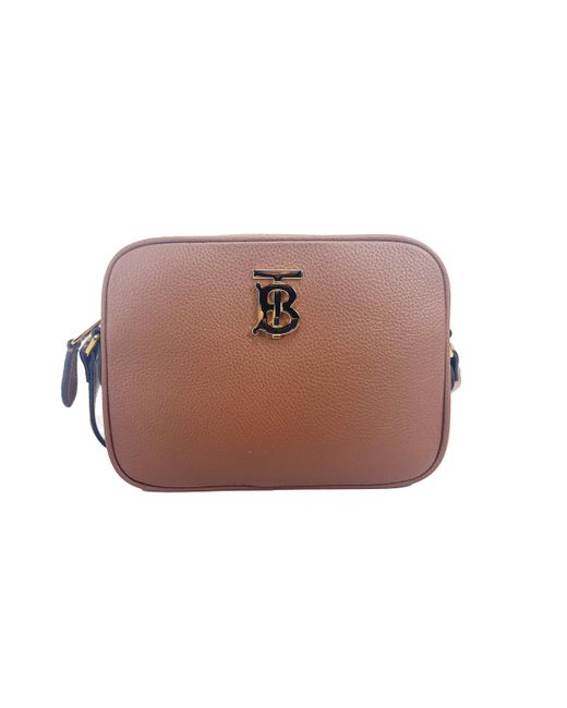 Burberry Brown Small Leather Tan Camera Crossbody Tb Logo Bag