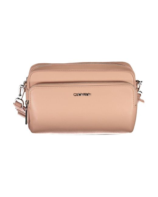 Calvin Klein Pink Elegant Shoulder Bag With Logo Detail