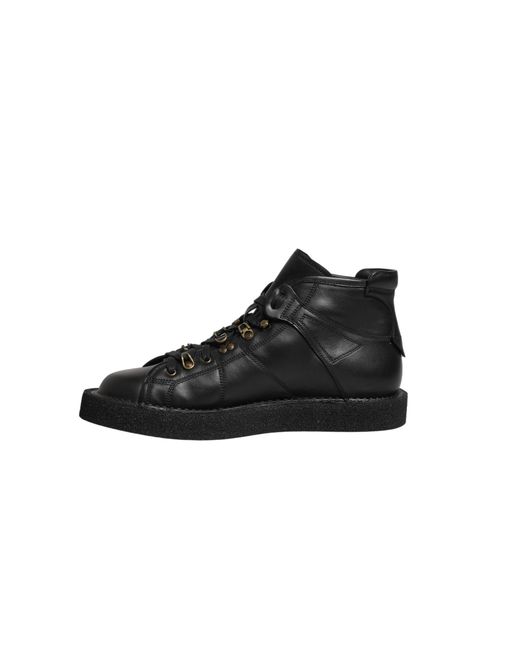Dolce & Gabbana Black Leather Lace Up Ankle Boots Shoes Calf for men