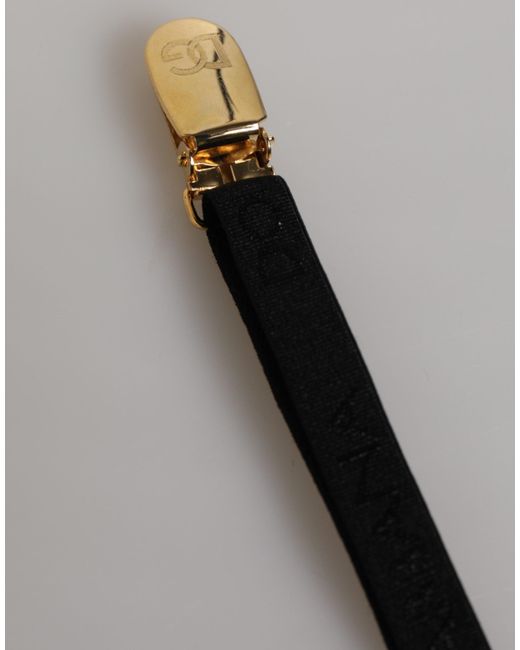 Dolce & Gabbana Black Floral Lace Nylon Strap Garter Underwear