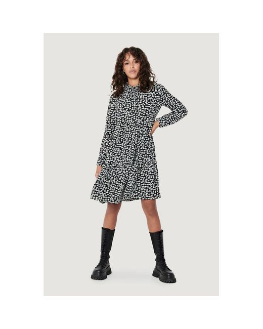Jacqueline De Yong Black White Polyester Dress