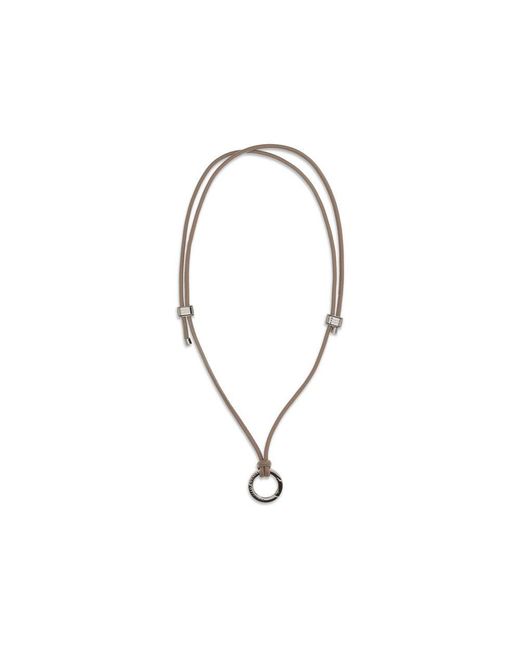 Brunello Cucinelli Metallic Black Calf Leather Bos Taurus Necklace