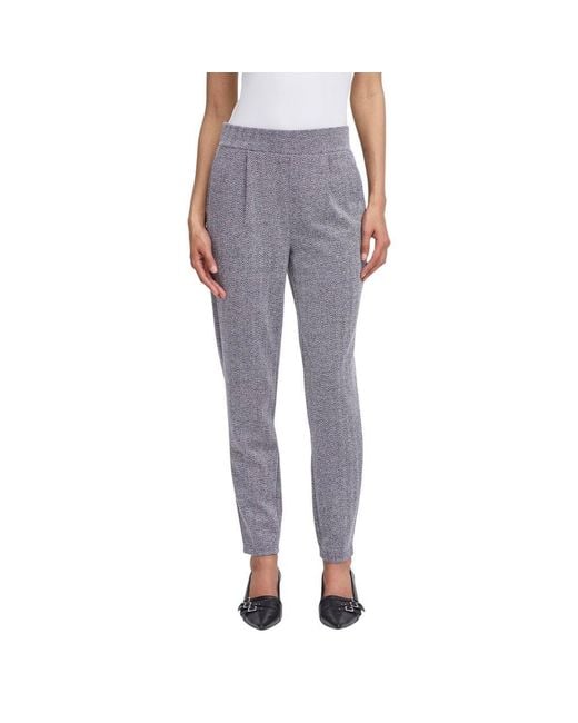 Ichi Gray Blue Polyester Skinny Pants