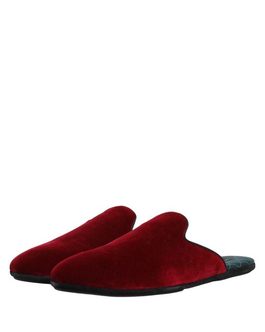 Dolce & Gabbana Red Suede Slides Flat Slipper Men Shoes for men