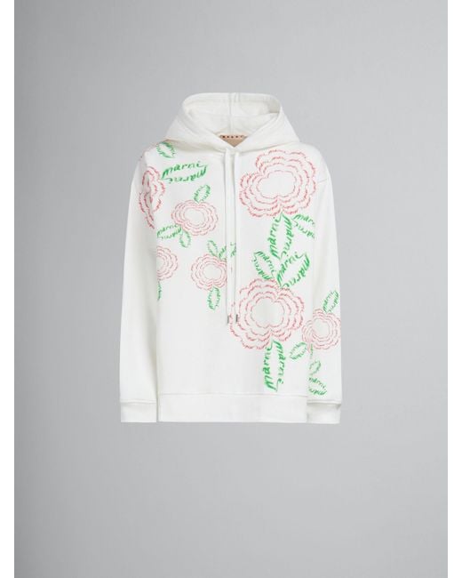 Marni Gray White Fibres Hoodie