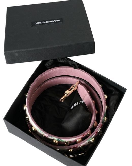 Dolce & Gabbana Pink Floral Handbag Accessory Shoulder Strap