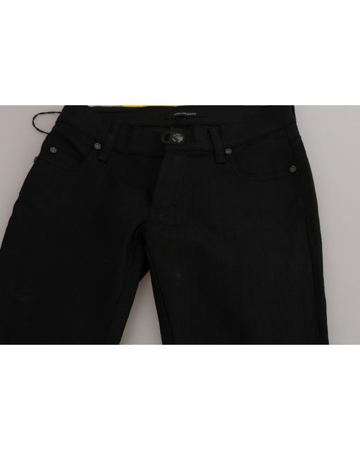 Plein Sud Cotton Black Mid Waist Skinny Denim Jeans