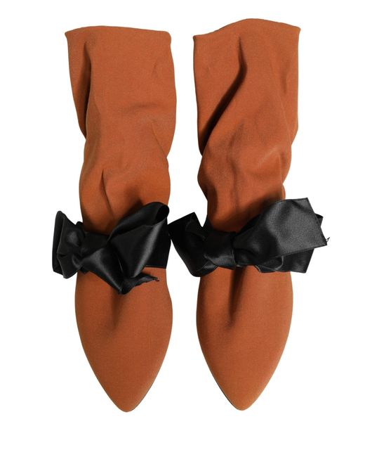 Dolce & Gabbana Brown Black Suede Boots Shoes