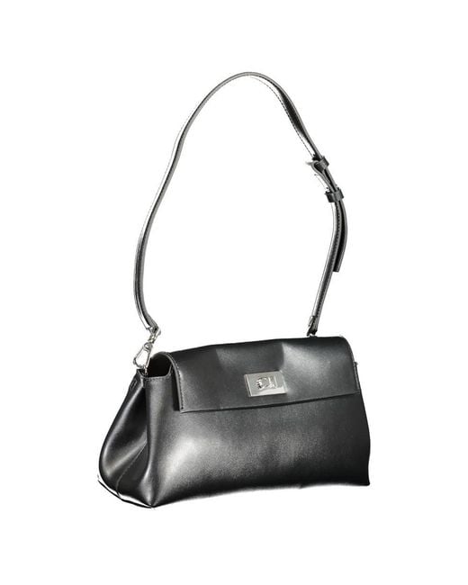 Calvin Klein Black Polyurethane Shoulder Bag