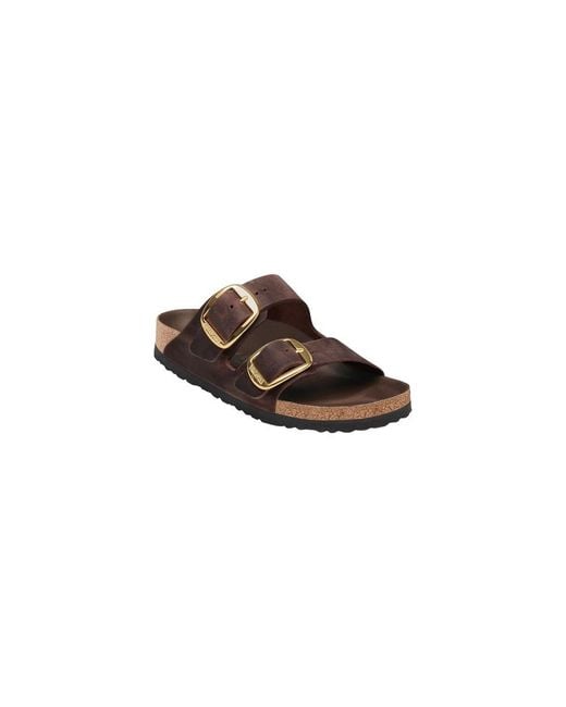 Birkenstock Brown Leather Flat Sandals