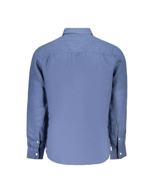 North Sails Blue Linen Men's Shirt for men