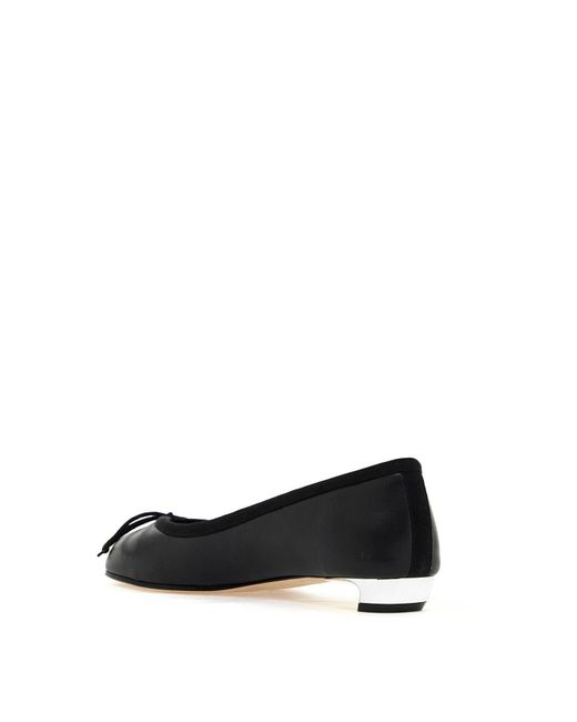 Alexander McQueen Black Armadillo Accented Leather Ballet Flats