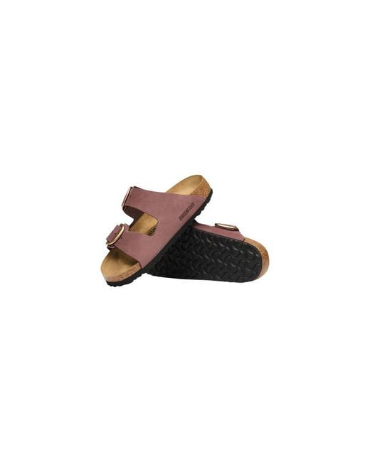 Birkenstock Pink Multicolor Leather Flat Sandals