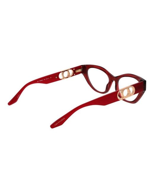 Trussardi Red Multicolor Acetate Glasses (frames)