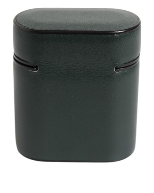 Dolce & Gabbana Black Leather Logo Print Flip Holder Men Airpods Case for men