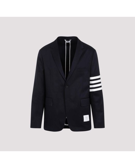 Thom Browne Blue Navy Unconstructed Cotton Classic Jacket for men