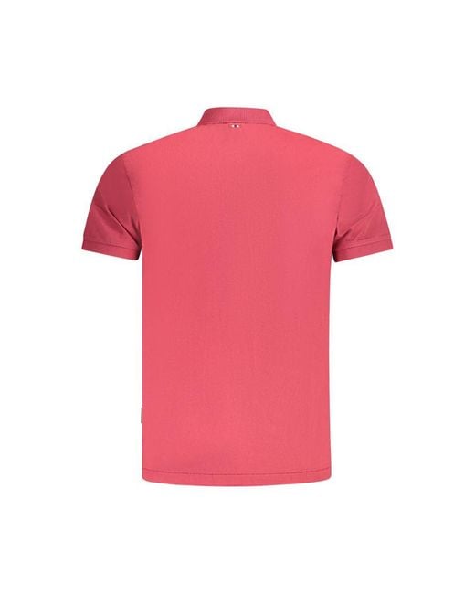 Napapijri Pink Cotton Polo Shirt for men