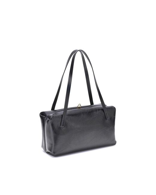 Jil Sander Gray Small Goji Pillow Shoulder Bag