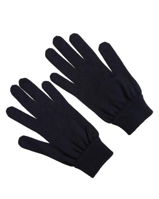 Dolce & Gabbana Men Dark Blue Cashmere Knitted Winter Gloves for men