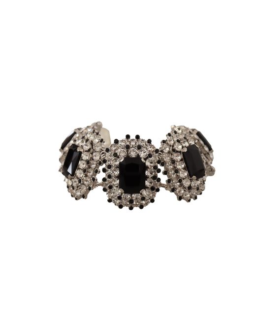 Dolce & Gabbana Black Elegant Crystal Choker Necklace
